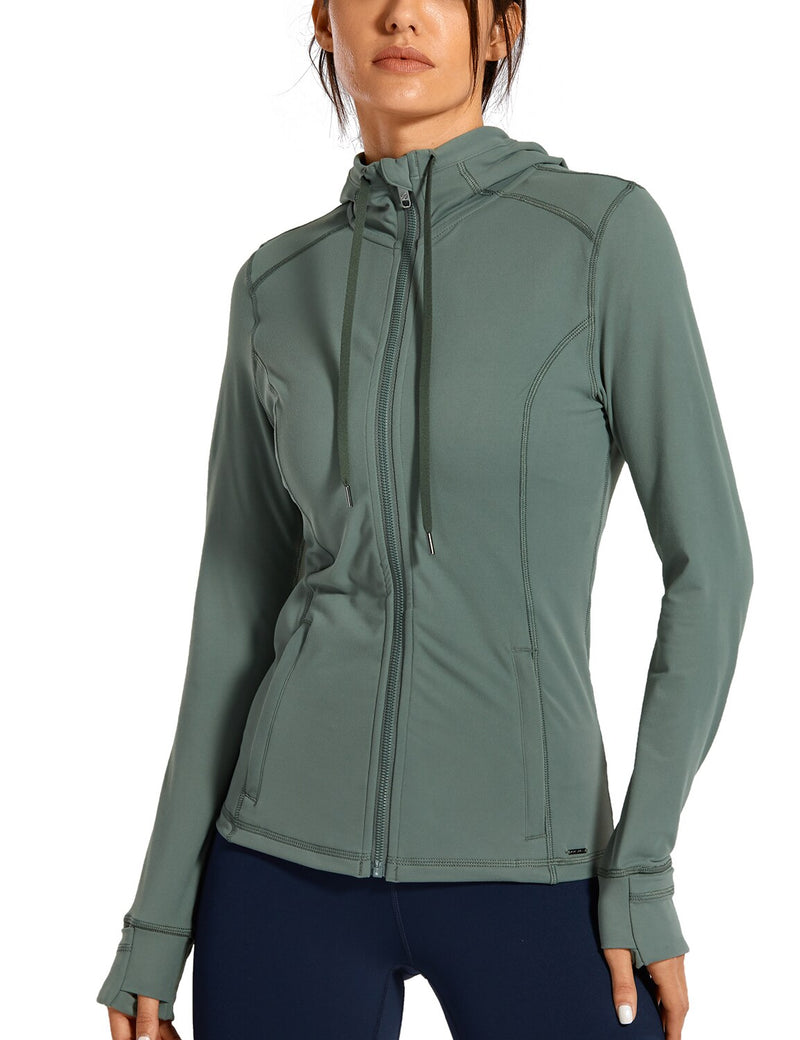 Ropa deportiva Chaqueta deportiva para mujer Chaqueta con capucha y cremallera completa cepillada mate para mujer Abrigos Ropa de abrigo Chaquetas deportivas con capucha para entrenamiento Bolsillos