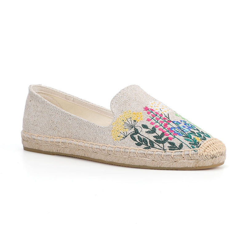 2022 Round Toe Espadrilles Shoes Flat Ladies Fashion Comfortable Womens Casual 2021real Rushed Hemp Zapatillas Mujer Sapatos