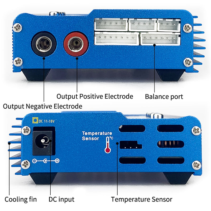 Cargador de equilibrio de batería LiPo IMAX B6 Cargador LiPo Cargador de equilibrio digital 12v 6A Adaptador de corriente Cables de carga IMAX B6 Original