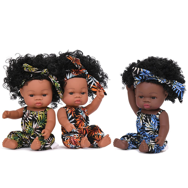 JINGXIN Summer Reborn Baby Doll Chica negra africana Muñecas realistas Juguetes para bebés para niños Niñas Niños Bebés Body Play Muñecas de vinilo