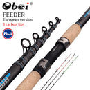Obei Feeder Fishing Rod Telescopic Spinning Casting Travel Rod 3.0 3.3 3.6m Vara De Pesca Carp Feeder 60-180g Fuji Pole