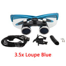 Dental Loupes Dental Magnifier Dental Lab Medical Loupes Magnification Binocular 2.5/3.5x Headlight Headlamp 3W/5W Seperately