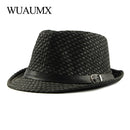 Wuaumx Spring Summer Straw Hat Women Jazz Hat Men Fedoras For Male Female Breathable Panama Sun Hat Wholesale Chapeu Feminino