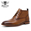 Desai Men Motorcycle Boots Vintage Combat Boot Winter Fur 2020 New Cow Split Leather  Genuine Leather Military Boots Men Shoes
