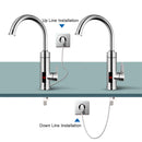 TINTON LIFE Calentador de agua eléctrico de acero inoxidable Pantalla de temperatura Cocina Sin tanque Grifo de agua caliente instantáneo 3000W