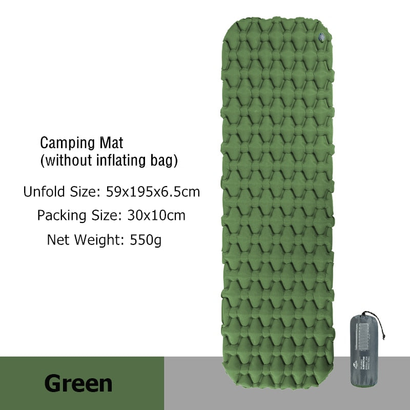 Colchón inflable Naturehike, colchón de aire, colchoneta para acampar, colchón ultraligero para acampar, colchoneta para dormir, cama para acampar, almohadilla para dormir de nailon