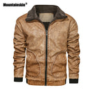 Mountainskin Winter Mens PU Jacket Thick Warm Men&