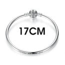 BISAER 925 plata esterlina Pulseira copo de nieve brazaletes 925 corazón serpiente cadena broche mujer plata pulsera para mujer joyería