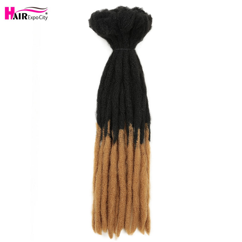 Rastas de 22 pulgadas, trenzas de ganchillo, cabello sintético, Faux Locs para hombres y mujeres, extensiones de cabello trenzado Ombre, Hair Expo City