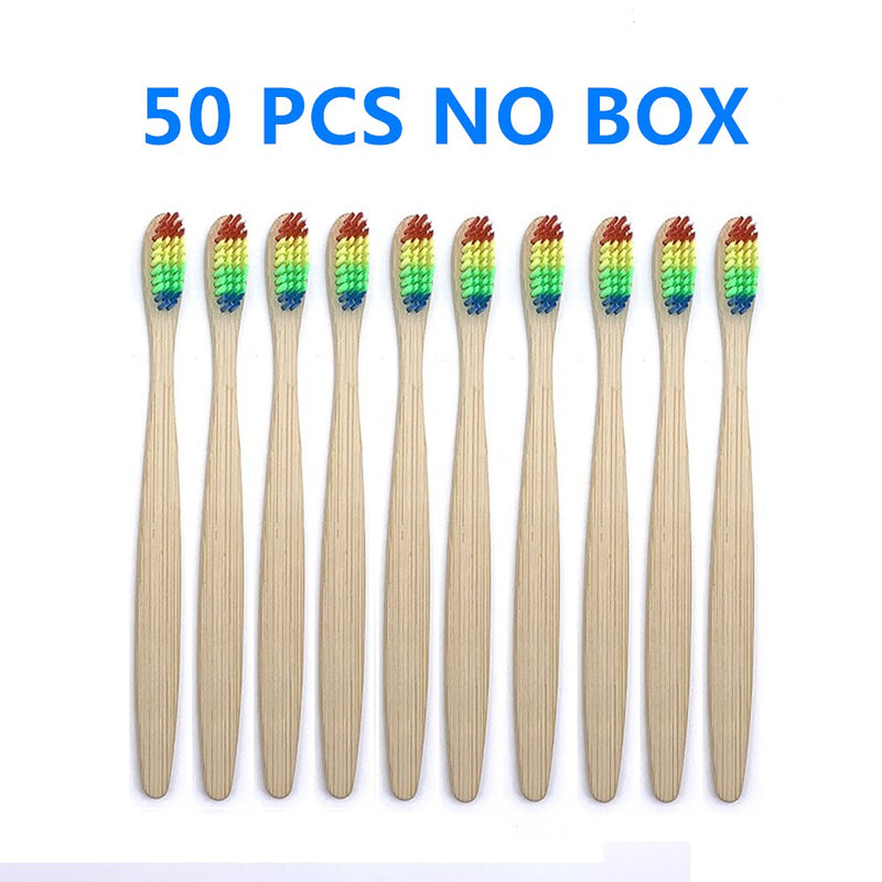 50/40/30-pack Bamboo Toothbrush Adults Soft Bristles Biodegradable Plastic-Free Toothbrushes Low Carbon Eco Bamboo Handle Brush