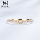 Kuololit 10K Yellow Gold 100% Natural Moissanite Gemstone Rings for Women Handmade Eternity Band Rings Engagement Fine Jewelry
