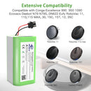 Melasta 14.4V 2600mAh Li-ion Battery for Conga Excellence 990 1090 Ecovacs Deebot N79S N79 DN622 Eufy Robovac 11 11S 12 35C X500