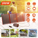 Paneles solares negros Dokio 200W 18V China Paneles de controlador plegables de 12V Carga de batería solar Autocaravana RV Coche 18V