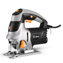 DEKO Stichsäge Electric Home Power Tools Gehrungssägemaschine DKJS80Q1 Laser Variable Geschwindigkeit mit Metallführungslineal, Klinge, Inbusschlüssel