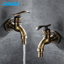 Doodii Carved Wall Mount Zinc Alloy Antique Bibcock Garden Wash Basin Faucet Decorative Outdoor Garden Mop Taps Torneira parede