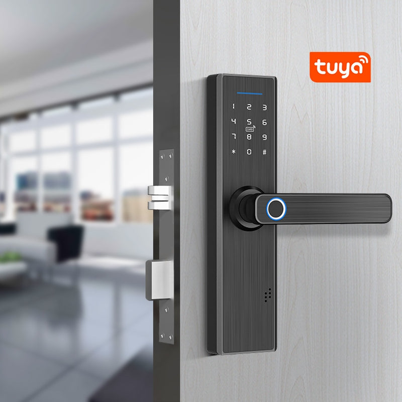 YOHEEN Wifi Electronic Smart Door Lock With Tuya App, Security Biometric Fingerprint Lock Password RFID Card