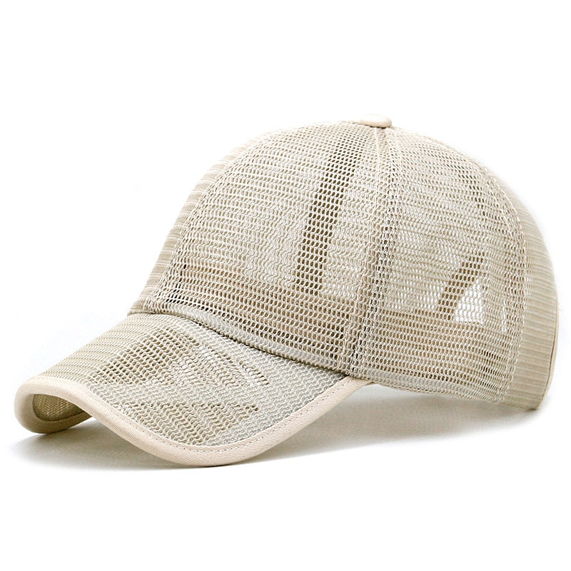 Sombrero de sol de malla completa de gran tamaño para hombre, gorra deportiva fresca de verano para montar, sombreros de pico para mujer, gorras de béisbol de talla grande para hombre, 55-60cm 60-66cm