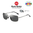 VIVIBEE Men Folding Photochromic Sunglasses with Polarized Lens Rectangle Metal Summer Male Shades 2022 Trending Products