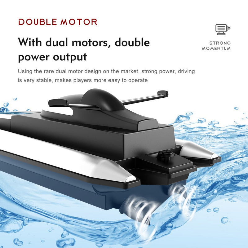 2.4G LSRC-B8 RC Hochgeschwindigkeits-Rennboot Wasserdichtes wiederaufladbares Modell Elektro-Funkfernbedienung Schnellboot Geschenke Spielzeug für Jungen