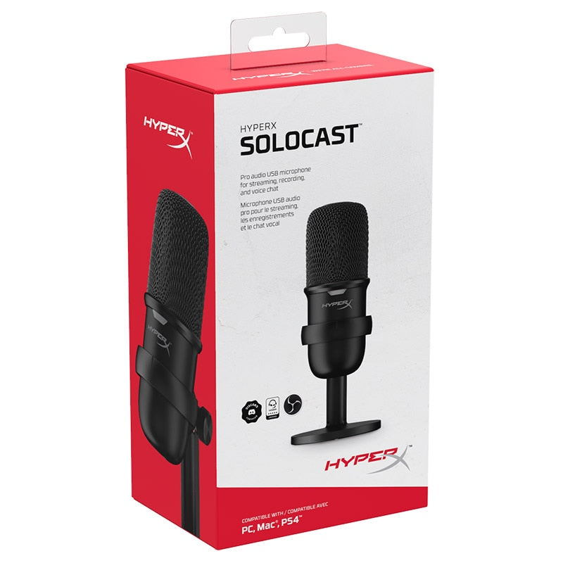 Kingston HyperX SoloCast mini micrófono profesional electrónico deportes computadora en vivo micrófono dispositivo juego de voz