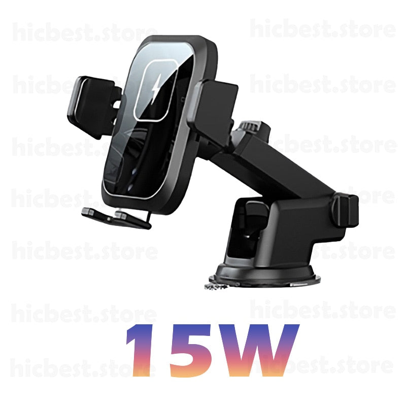 15W Wireless Car Charger Phone Holder for iPhone Wireless Charging Car Induction Charger Mount for iPhone 12 SE 11 8 Samsung S20