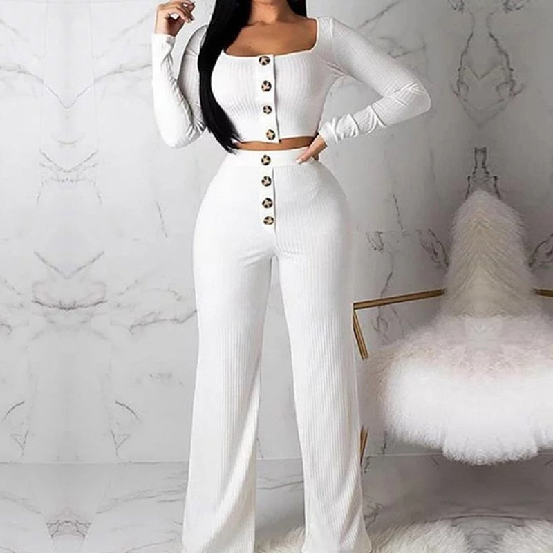 Ribbed 2 Two Piece Set Women&