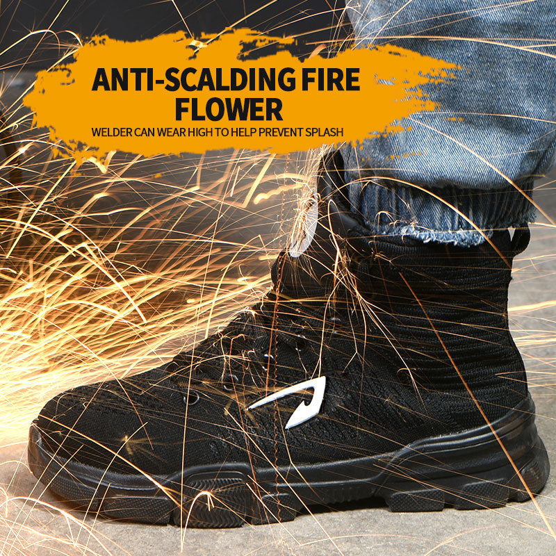 SUADEX Herren Sicherheitsarbeitsstiefel Schuhe All Season Anti-Smashing Steel Toe Cap Boots Unzerstörbare Arbeitsschuhe Plusgröße 37-48