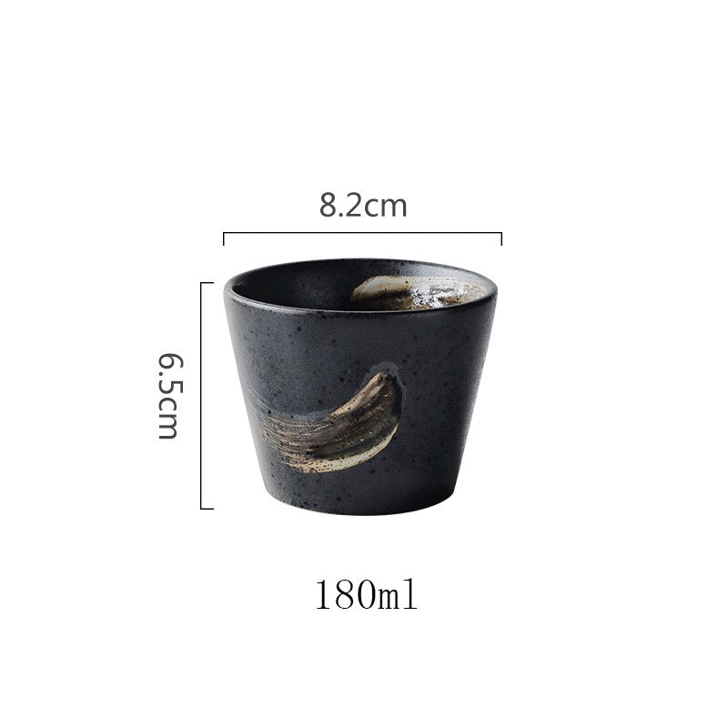 CHANSHOVA Chinese Retro Style 70-200ml Creative Hand-painted Ceramic Teacup Home Office Porcelain Tea Cups Frosted Feel H088