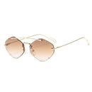 OEC CPO Ladies Rimless Polygon Sunglasses Women Brand Designer Trendy Gradient Sunglasses Female Candy Glasses UV400 O225