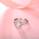 LMNZB With Credentials 100% Tibetan Silver Rings Wedding Jewelry for Women 2 Carat Lab Diamond Engagement Gift Wholesale