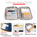 Multi-functional A4 Document Bags Filing Pouch Portable Waterproof Oxford Cloth Organized Tote For Notebooks Pens Computer Stuff