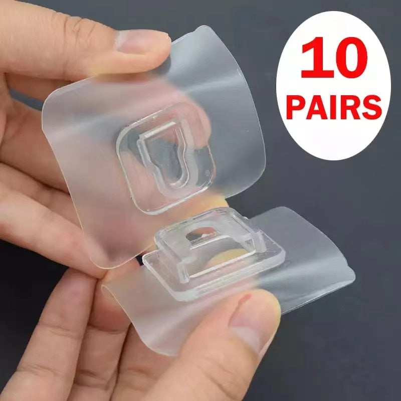 10/20/100PCS Hook Double-Sided Adhesive Wall Hooks Hanger Strong Transparent Suction Cup Hang Tool For Kitchen  klevende haken