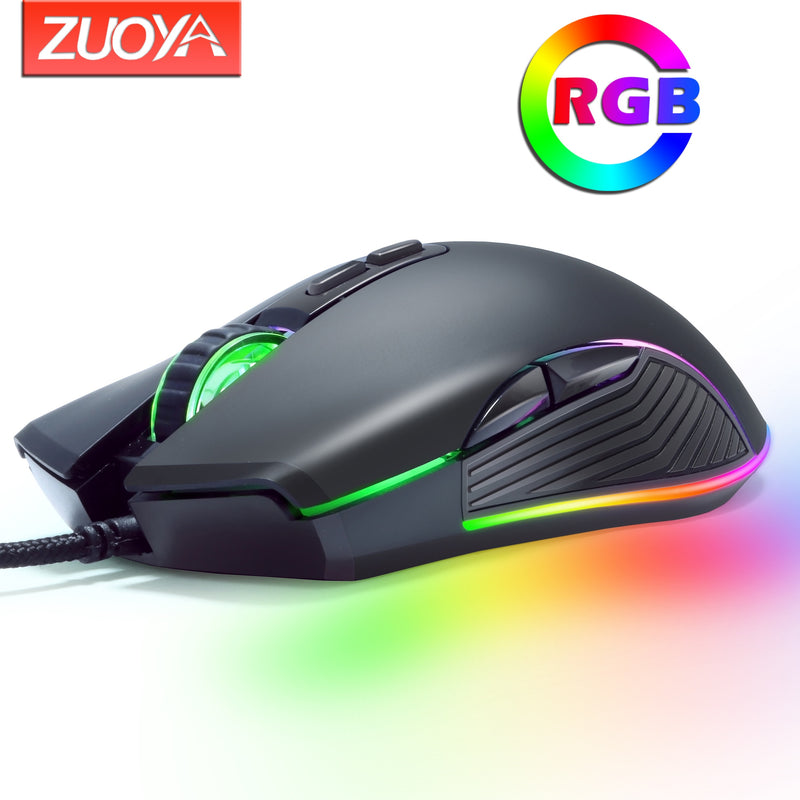 Original kabelgebundene RGB-Gaming-Maus, optische Gamer-Mäuse, einstellbare DPI mit Hintergrundbeleuchtung für Laptop-Computer, PC-Profi-Spiel