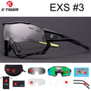 X-TIGER Photochromic Cycling Sunglasses 5 Lens UV400 Mountain Bike Glasses Men Outdoor Sports Cycling Goggles With Myopia Frame