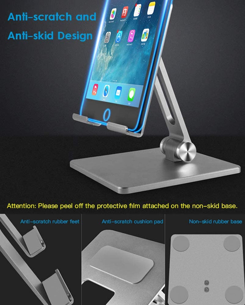 Soporte para teléfono de aleación de aluminio Soporte para teléfono inteligente móvil Soporte para tableta Escritorio Soporte para teléfono celular de metal portátil para iPhone iPad