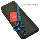 7.0 Inch Big Professional Hairdressing Cutting Scissors 6.5 Inch Thinning Shears Salon Barbers JP440C Blue Hair Tesouras A0132A