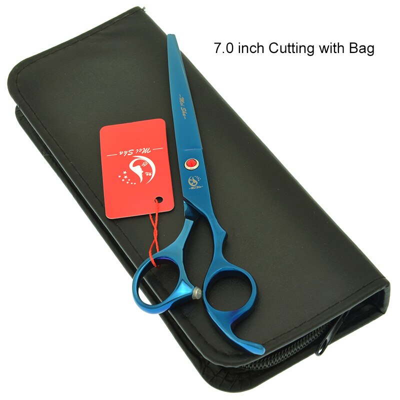 7.0 Inch Big Professional Hairdressing Cutting Scissors 6.5 Inch Thinning Shears Salon Barbers JP440C Blue Hair Tesouras A0132A