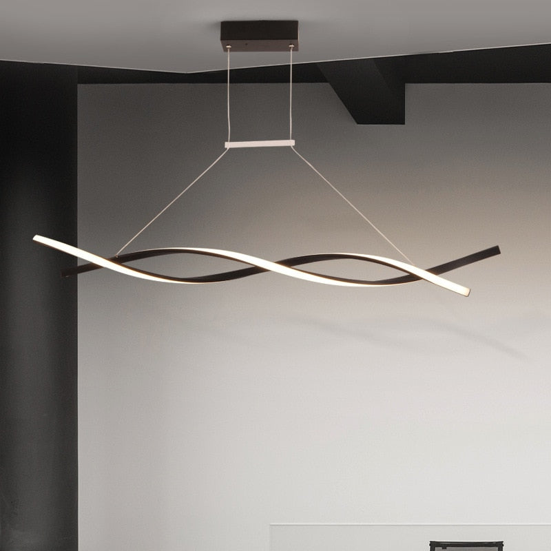 NEO Gleam Matte Black or Grey Minimalist Modern Led Chandelier For Living Room Dining Kitchen Room Surface Mounted Chandelier