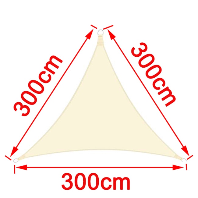 Beige 300D Waterproof Polyester Shade Sail, Triangle, Rectangle, Square Awning for Outdoor Garden, Beach, Terrace, Pool Awning