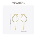 ENFASHION Curve Line Ear Cuff Clip en pendientes para mujer Color dorado grandes Earcuff pendientes sin Piercing joyería Kolczyki E1124