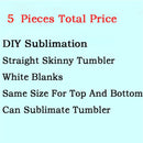 20oz/15oz Sublimation Straight Skinny Tumbler Blank Stainless Steel Tumbler DIY Cups Vacuum Insulated Car Coffee Mugs Gift