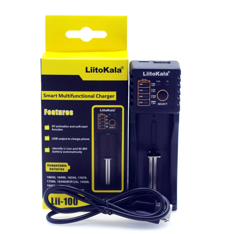 Liitokala Lii402 Lii202 Lii100 LiiS1 18650 Charger 1.2V 3.7V 3.2V AA/AAA 26650 NiMH li-ion battery Smart Charger 5V 2A EU Plug