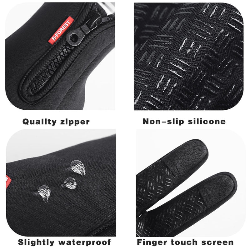 Guantes de ciclismo de invierno Bicicleta Cálido Pantalla táctil Guantes de dedo completo Impermeable Bicicleta al aire libre Esquí Motocicleta Montar