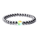 Pulsera de terapia magnética para pérdida de peso, pulsera de hematita con cuentas de 6mm para el cuidado de la salud, pulsera de piedra lunar Natural, pulsera de joyería