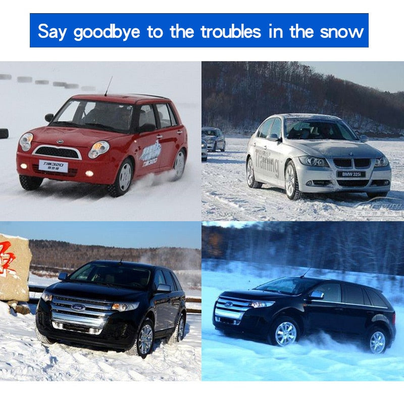 Cadenas de nieve para neumáticos de coche, 4 uds./8 Uds., seguridad en carretera, seguridad antideslizante ajustable, cadenas de TPU