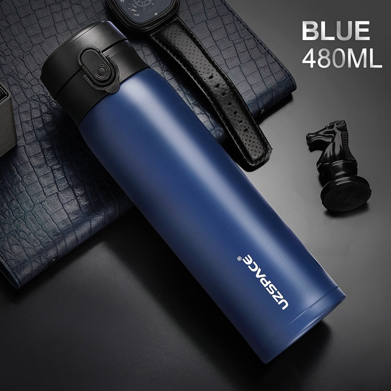 UZSPACE Business Sport Water Bottle Vacuum Flask Stainless Steel Thermos Direct Drink Leakproof Portable Car Tea Cup Coffee Mug