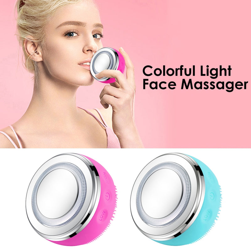 Electric Face Cleansing Brush Silicone Facial Cleaser Blackhead Remover Deep Pore Cleaning tool Vibration Exfoliator Scrub Brush