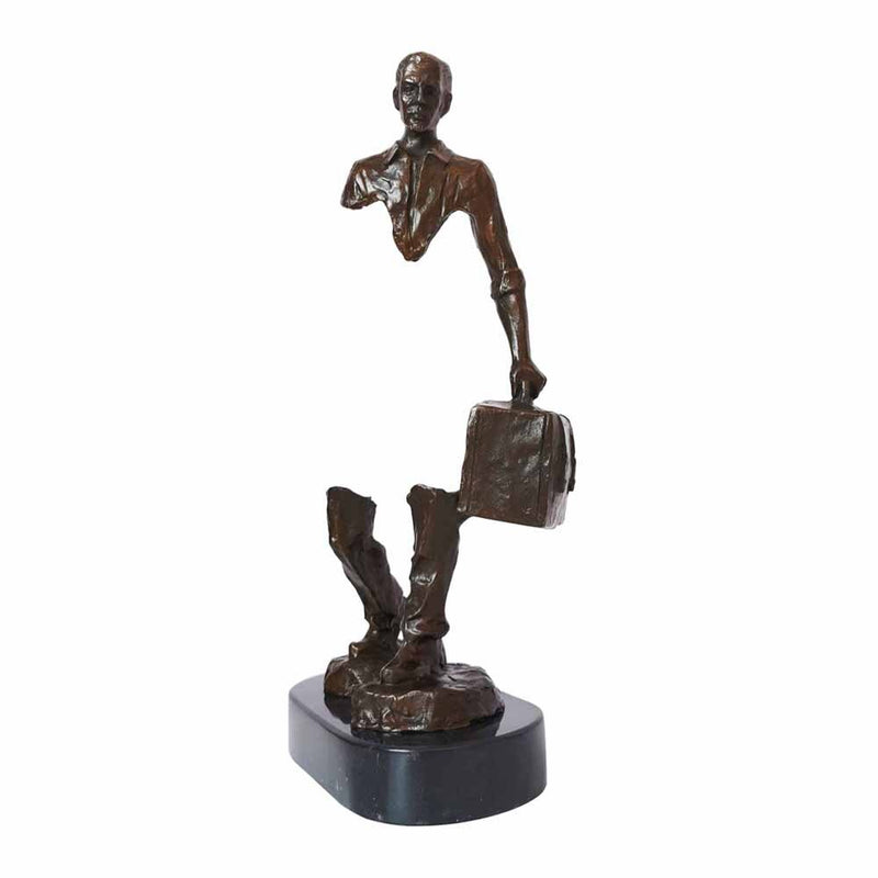 Famoso Bruno Catalano, estatua de viajero de bronce, escultura abstracta de viaje para hombre, figurita masculina, arte coleccionable, decoración del hogar