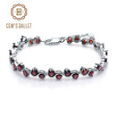 GEM'S BALLET, pulseras y brazaletes de plata de ley 925 auténtica para mujer, pulsera de piedras preciosas de granate rojo Natural de 11,79 quilates, joyería fina