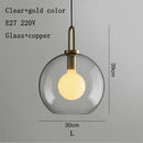Nordic modern simple glass ball LED E27 pendant lights interior lighting lamps restaurant bedroom stair decoration hanging light